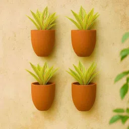 the handicraftian 4 Pcs Red Terracotta 6.5 Inchs Planters image 2