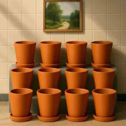the handicraftian 12 Pcs Red Terracotta 3.5 Inchs Planters-picture-12