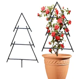 ecofynd Black Triangle Planter Stand For Climbing Plants image 3