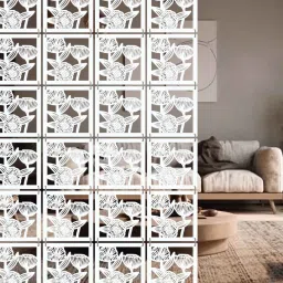 olive tree White Engineered Wood Hanging Room Dividers image 1