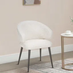 casacraft from pepperfry Guldev Velvet Dining Chair in White Colour image 1