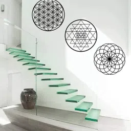 wallcentre Black Steel Abstract Circle Shape Wall Art image 2