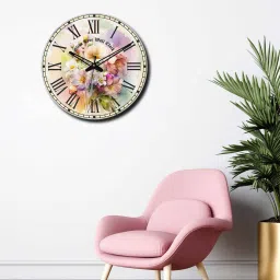 olive tree Feliz Multicolour Engineered Wood Wall Clock image 1