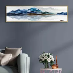 art street Scenic Blue Mountain & Lake Canvas Art Print image 1
