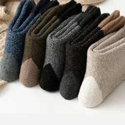 EL REGALO Pack Of 5 Patterned Cotton Calf Length Socks-image-8