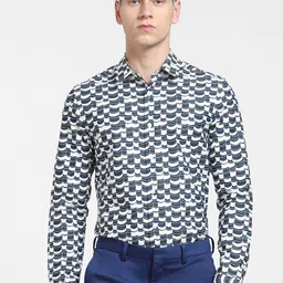 Jack & Jones Men Blue Slim Fit Printed Formal Shirt-picture-10