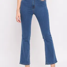 Madame Women Bootcut Mid-Rise Light Fade Cotton Jeans image 1