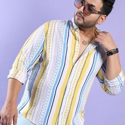 Instafab Plus Size Classic Regular Fit Geometric Printed Casual Shirt-picture-44