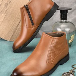 HERE&NOW Men Tan Chelsea Boots-picture-32