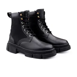 bacca bucci Men Leather Mid-Top Chunky Boots-picture-25
