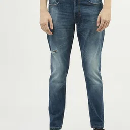 United Colors of Benetton Men Low Distress Heavy Fade Regular Fit Cotton Jeans-image-91