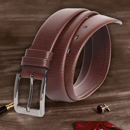 MUTAQINOTI Men Brown Textured PU Belt-picture-20