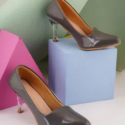 SAPATOS Women Grey Stiletto Pumps with Buckles-image-34