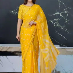 CLAFOUTIS Bandhani Dyed Saree-picture-23