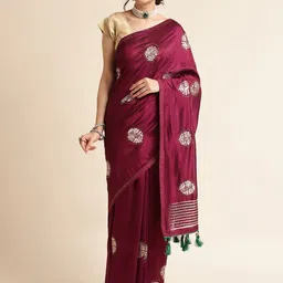 FABMORA Ethnic Motifs Embroidered Saree-image-49