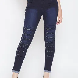 Nifty Women Slim Fit Highly Distressed Light Fade Ripped Stretchable Cotton Jeans-picture-22