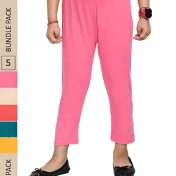 IndiWeaves Girls Pack Of 5 High Rise Pure Cotton Capris-image-66