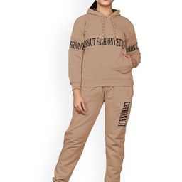 FELLAMO Girls Typography Printed Hood Sweatshirt & Track Pant-picture-2