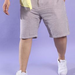 Instafab Plus Plus Size Self Design Regular Fit Mid-Rise Cotton Regular Shorts-picture-35