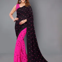 moda rapido ANAND SAREES Polka Dot Printed Saree-picture-21