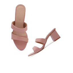 SCENTRA Peach-Coloured Party Block Sandals-picture-40