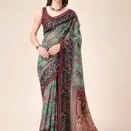 Tasarika Ethnic Motifs Printed Saree with Tassels-image-15
