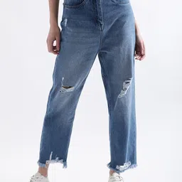 ELLE Women Low Distress Cotton Light Fade Jeans-image-82