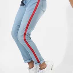 Campus Sutra Women Blue Smart Slim Fit Cotton Jeans-image-46
