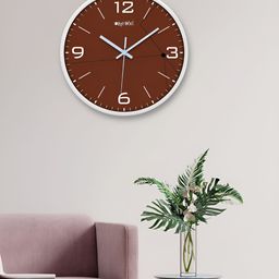 OLIVE TREE White & Brown Printed Round Shaped Contemporary Analogue Wall Clock-picture-46