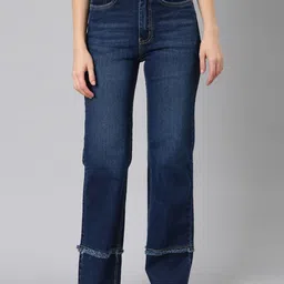 SHOWOFF Women Straight Fit Light Fade Acid Wash Stretchable Clean Look Jeans-picture-9