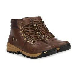 KRAASA Men Brown Solid Leather Boots-picture-32