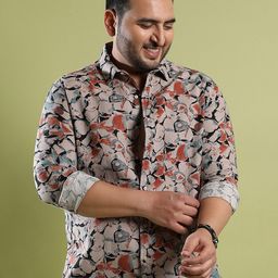 Instafab Plus Plus Size Classic Opaque Printed Casual Shirt-picture-40