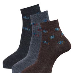 Dollar Socks Men Pack Of 3 Woolen Ankle Length Socks-picture-0