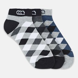 Ajile by Pantaloons Men Pack Of 3 Cotton Patterned Ankle Length Socks-picture-43