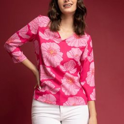 FableStreet Fuchsia Floral Print Top-picture-27