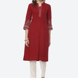 Rangriti Women Red Thread Work Kurta-picture-22