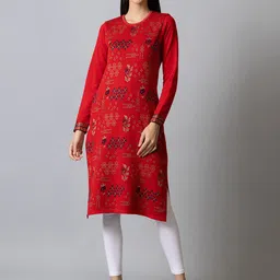 KEIKO Women Floral Printed Jacquard Acrylic Kurta-image-48