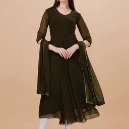 PMD Fashion Gotta Patti Georgette Anarkali Kurta With Dupatta-image-40