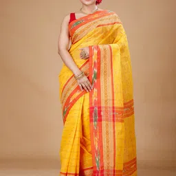 Bong ButiQ Woven Design Pure Cotton Taant Saree-image-53