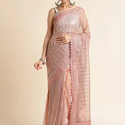 FABMORA Ethnic Motifs Embellished Saree-picture-40