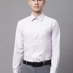 Cantabil Men Grid Tattersall Checked Formal Shirt-image-13