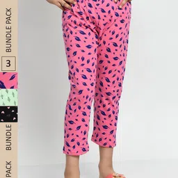 BAESD Girls Pack Of 3 Printed Pure Cotton Capris-image-72