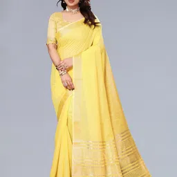 VASTRA-THE FACTORY STORE Woven Design Zari Border Saree-picture-18