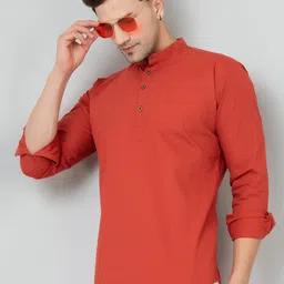 LOUIS MONARCH Comfort Slim Fit Mandarin Collar Cotton Short Kurta-picture-18