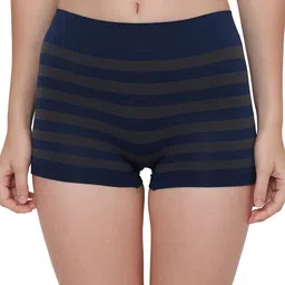 PLUMBURY Women Striped Anti Microbial Boyshort Briefs-image-54