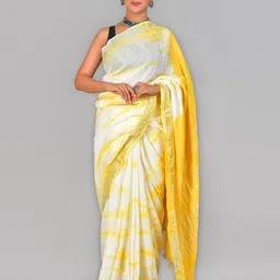 SHOOLIN Tie and Dye Zari Pure Cotton Saree-picture-48