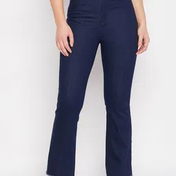 Madame Women Mid-Rise Frayed Denim Cotton Jeans-picture-27