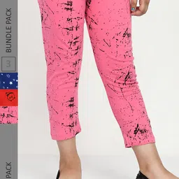 IndiWeaves Girls Pack of 3 Printed High Rise Pure Cotton Capris-image-52