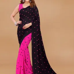 moda rapido ANAND SAREES Polka Dot Printed Half and Half Saree-picture-31