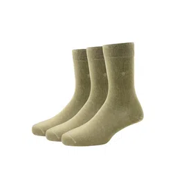 Louis Philippe Men Pack Of 3 Beige Solid Cotton Calf-Length Socks-picture-23